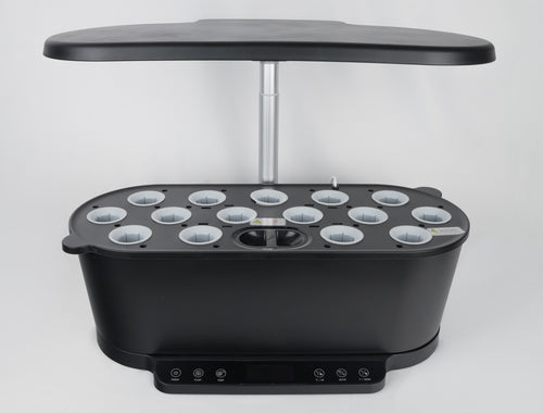 Black indoor smart garden (empty).